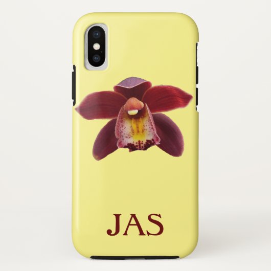 Coques Case-Mate iPhone Orchidées de Maroon I Beau Floral Rouge (Dos)