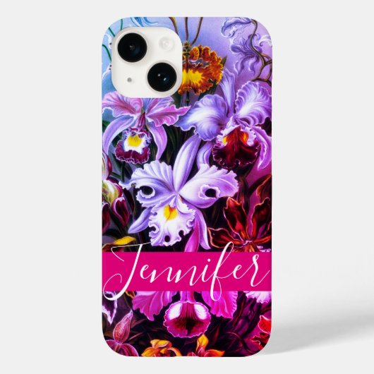 Coques Case-Mate iPhone Orchidées Ombre rose personnalisées (Verso)