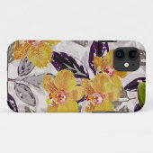 Coques Case-Mate iPhone Orchidées orange jaune. (Dos (Horizontal))