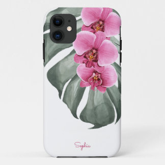 Case-Mate iPhone Case Orchidées roses chaudes Flore tropicale avec votre