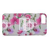 Coques Case-Mate iPhone Orchidées Roses En Fleur| Ajouter votre nom (Dos (Horizontal))