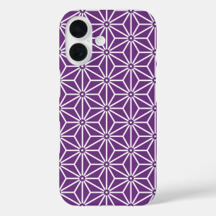 Coques iPhone 16 Oriental violet Ayame Asanoha Japon Oriental Art