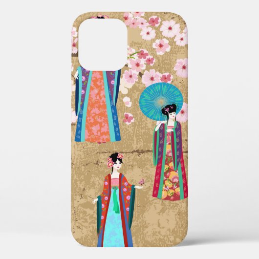 Coques Case-Mate iPhone Orientale fille en retro costumejapanese, chinois, (Verso)
