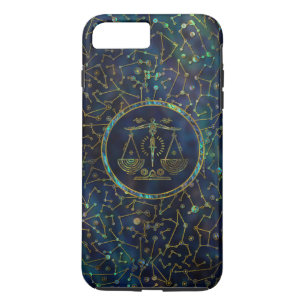 Coque iPhone 8 Plus/7 Plus Ormeau d'or de zodiaque de Balance sur la
