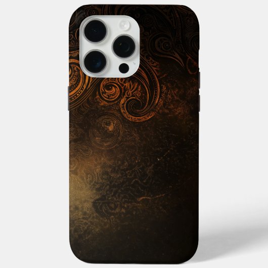 Coques Case-Mate iPhone 🖤 Ornamental Dark Gold Pattern - Luxurious & Intr (Verso)