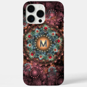 Coques iPhone 16 Pro Max Ornate Broch Fractal Art Abstrait avec Monogramme