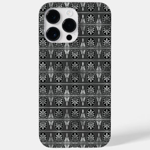 COQUE POUR POUR iPhone 14 PRO MAX ORNATE NOIR & MOTIFS ARGENT