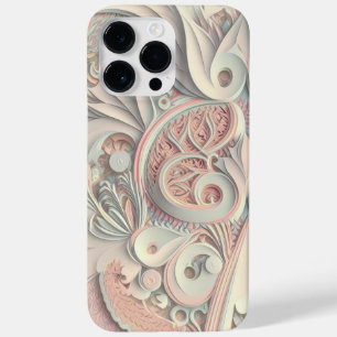 COQUE POUR POUR iPhone 14 PRO MAX ORNEMENT DE REGARDE EMBOSSÉ EN COULEUR PASTEL