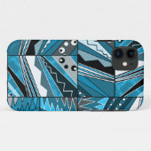 Coques Case-Mate iPhone Ornement ethnique bleu monochrome. (Dos (Horizontal))