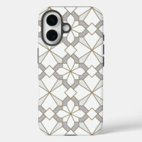 Ornement géométrique Motif traditionnel gris blanc