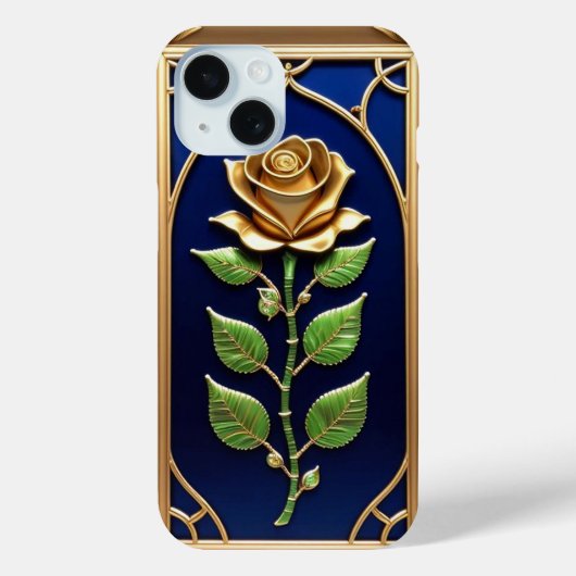 Coques Case-Mate iPhone Ornement Rose Dorée Artwork (Verso)