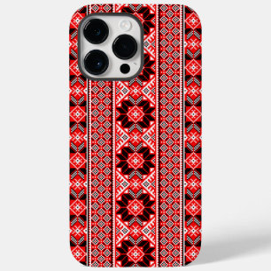 Coque Pour Pour iPhone 14 Pro Max Ornement traditionnel ukrainien ethnique rouge