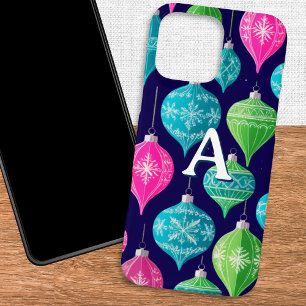 Coques iPhone 16 Pro Max Ornements de Noël Colorful Pretty Monogrammé