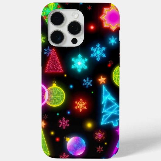 Coques Case-Mate iPhone ornements de Noël néon (Verso)