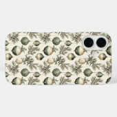 Coques Case-Mate iPhone Ornements de Noël Sage Green et Gold (Verso (horizontal))