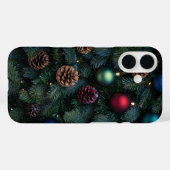 Coques Case-Mate iPhone Ornements de sapin de Noël élégants classiques (Verso (horizontal))