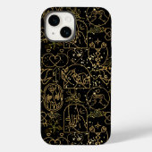 Coques Case-Mate iPhone Ornements mariages motif en Gold Black BG (Verso)