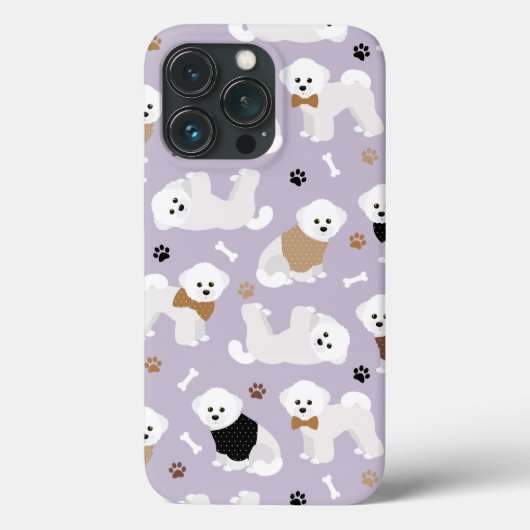 Coques Case-Mate iPhone Os et pattes pourpres de Bichon Frise (Verso)