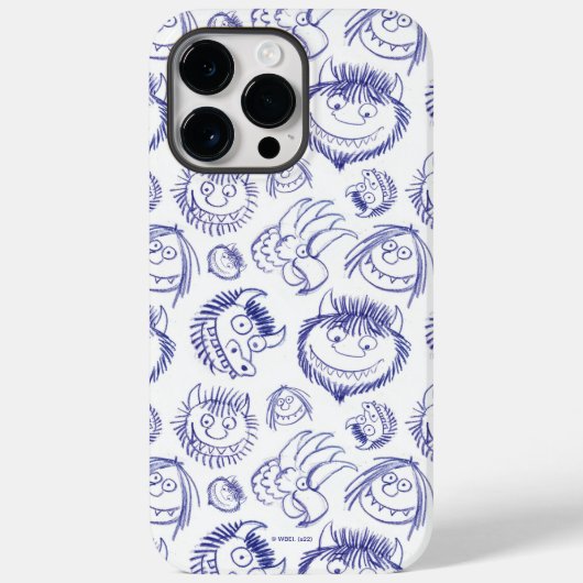 Coques Case-Mate iPhone Où sont les monstres Sketch Pattern (Verso)