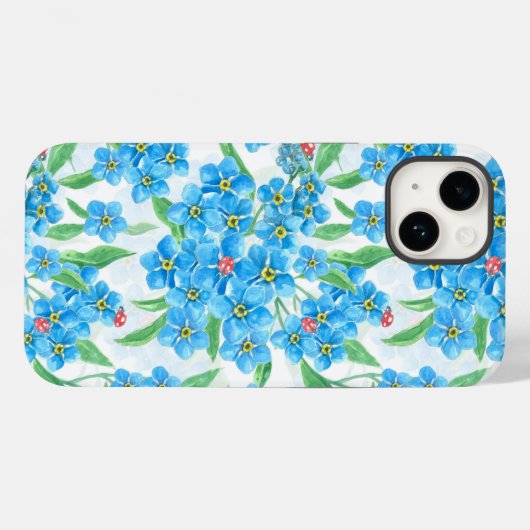 Coques Case-Mate iPhone Oublie-moi pas les fleurs et les coccinelles (Verso (horizontal))