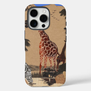Coques iPhone 16 Pro Ouganda - Carte de la faune - Imprimer