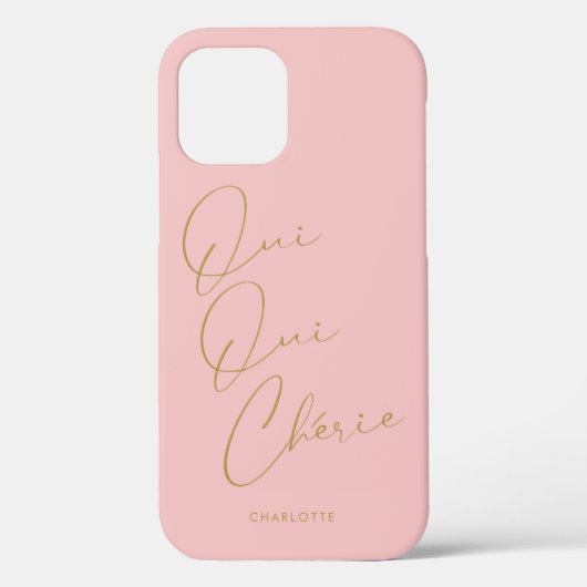 Coques Case-Mate iPhone Oui Oui Chérie Citation française Chic Funny Blush (Verso)