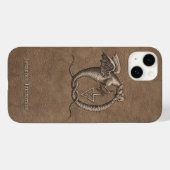 Coques Case-Mate iPhone Ouroboros Dragons Faux-Leather avec nom (Verso (horizontal))