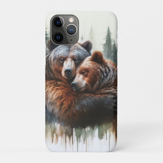 Coques Case-Mate iPhone Ours à l'aquarelle Rustique Sauvage (Dos)