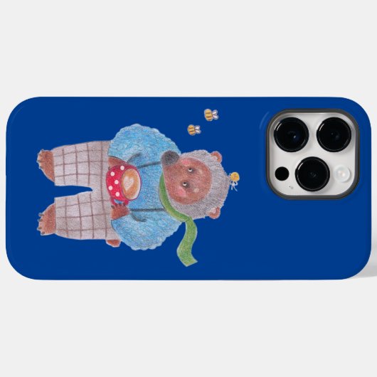 Coques Case-Mate iPhone Ours, abeilles et cappuccino (Verso (horizontal))