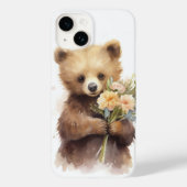 Coques Case-Mate iPhone Ours aquarelle avec Bouquet (Verso)