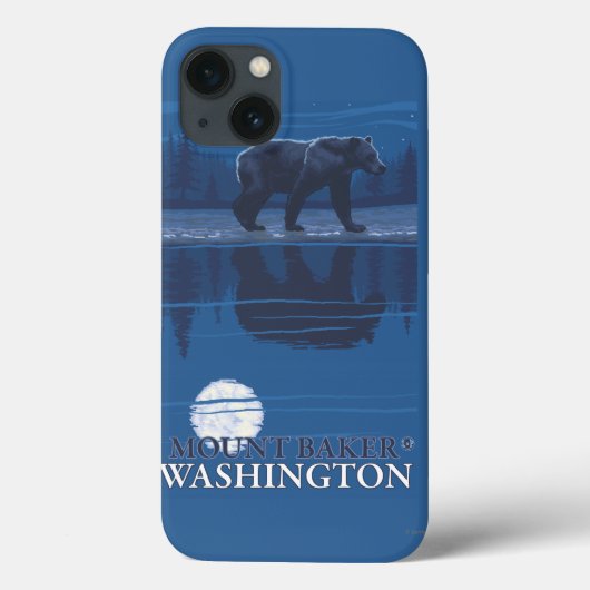 Coques Case-Mate iPhone Ours au clair de lune - Mount Baker, Washington (Verso)