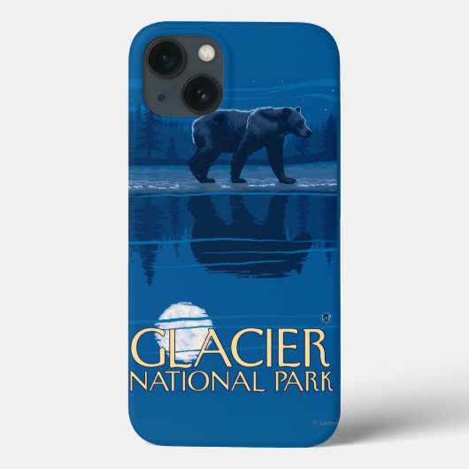 Coques Case-Mate iPhone Ours au clair de lune - Parc national des Glaciers (Verso)