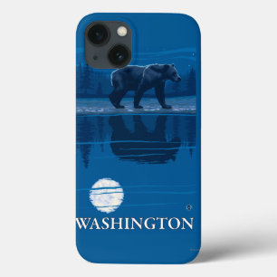 iPhone 13 Coque Ours au clair de lune - Washington