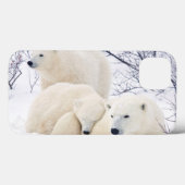 Coques Case-Mate iPhone Ours blancs femelles et deux petits animaux 3 (Verso (horizontal))