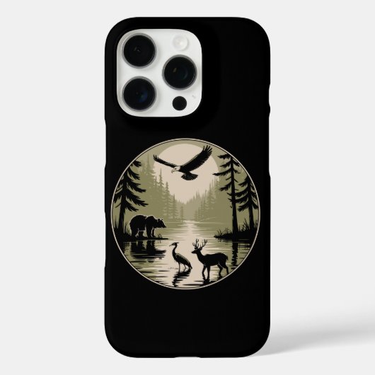 Coques Case-Mate iPhone Ours Cerf Aigle Lune Forêt Silhouette (Verso)
