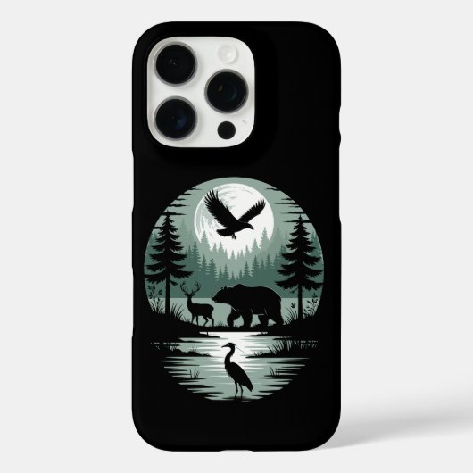 Coques Case-Mate iPhone Ours Cerf Aigle Lune Forêt Silhouette (Verso)