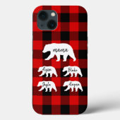 Coques Case-Mate iPhone Ours De Mama Blanc Et Rouge Moderne (Verso)