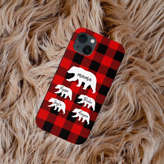 Coques Case-Mate iPhone Ours De Mama Blanc Et Rouge Moderne