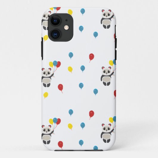 Coques Case-Mate iPhone Ours de panda blanc ballons (Dos)