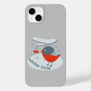 Coque Pour iPhone 14 Plus Ours d'hiver et baies de raies rouges