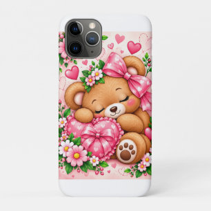 Case-Mate iPhone Case Ours en peluche adorable avec nœud rose et cœurs  