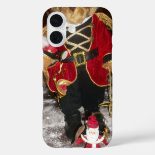Coques iPhone 16 Ours en peluche de Noël royal Impression d'art d