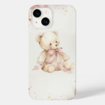 Ours en peluche rose pastel et marron Bohème Chic