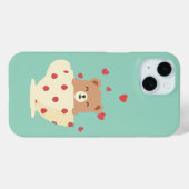 Coques Case-Mate iPhone Ours en peluche souriant confortablement dans une (Verso (horizontal))