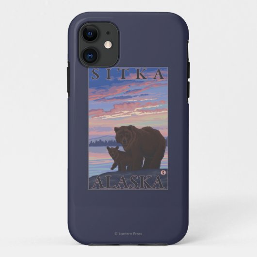 Coques Case-Mate iPhone Ours et CUB - Sitka, Alaska (Dos)