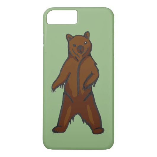 Coques Case-Mate iPhone Ours griset Brown de bois (Dos)