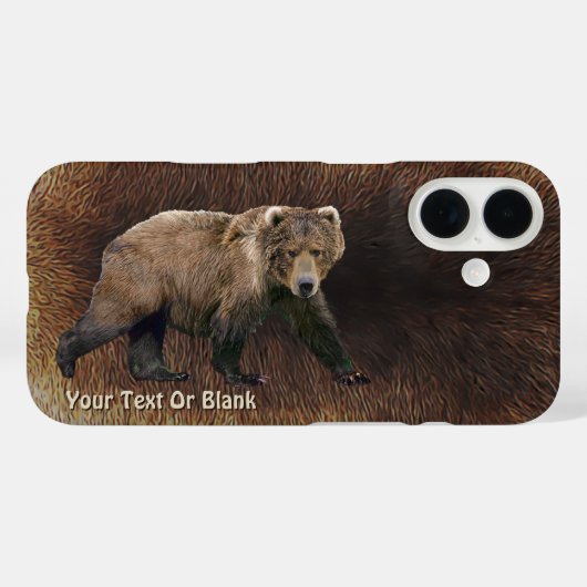 Coques Case-Mate iPhone Ours Kodiac sur fourrure de caribou (Verso (horizontal))