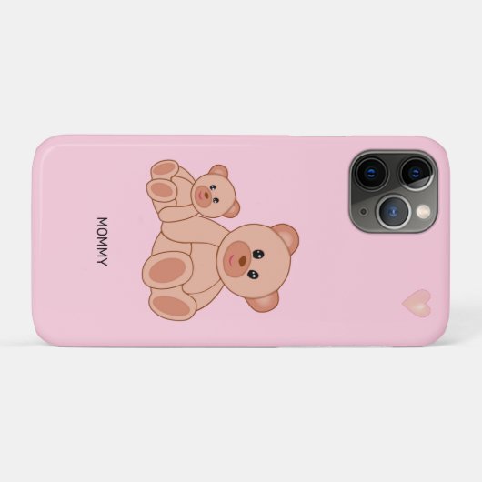 Coques Case-Mate iPhone Ours mignons sur rose clair (Dos (Horizontal))