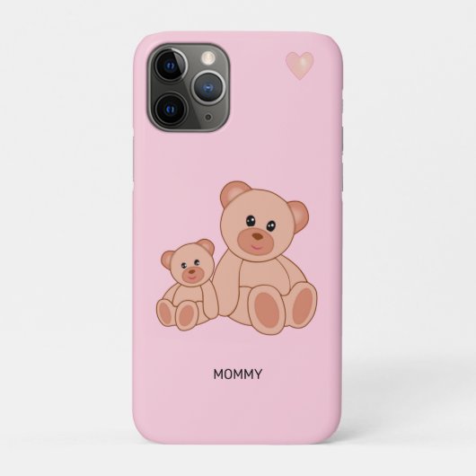 Coques Case-Mate iPhone Ours mignons sur rose clair (Dos)