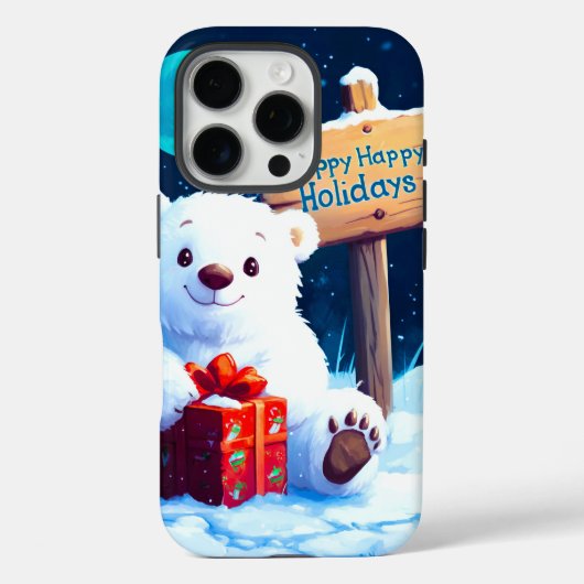 Coques Case-Mate iPhone Ours neige Noël Joie Aquarelle (Verso)